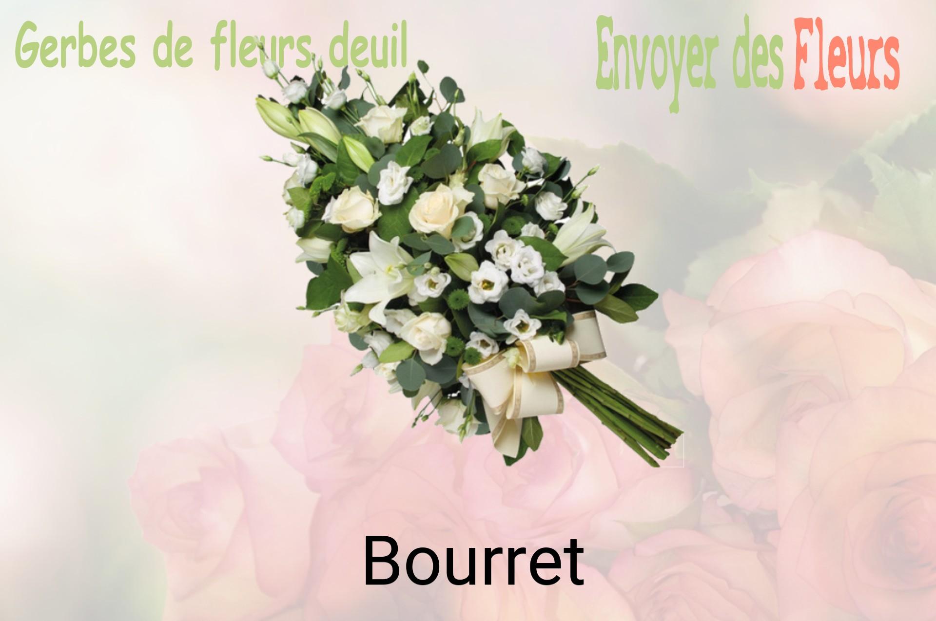 Gerbe de fleurs de deuil livrée à Bourret
